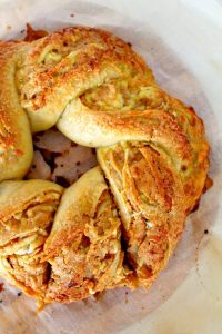 Peanut butter goat cheese crescent ring