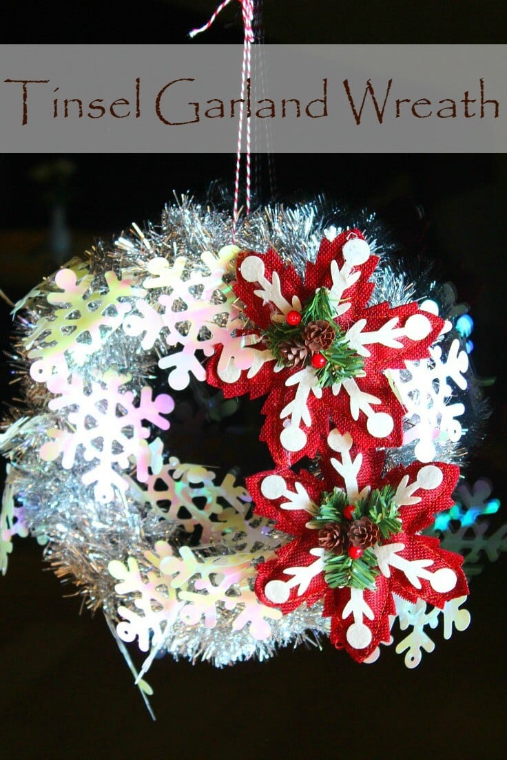 Christmas tinsel wreath