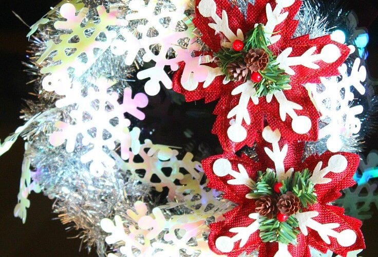 Tinsel garland wreath