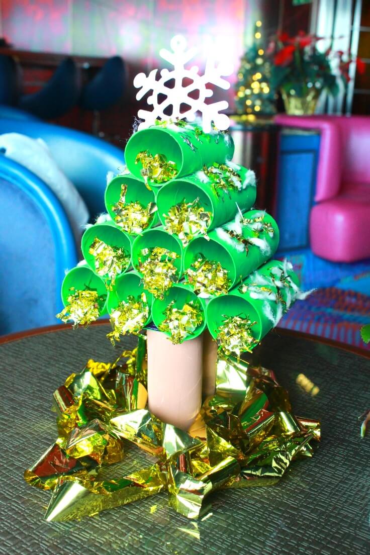 Paper Tube Christmas Tree Easy Kids Craft Tutorial