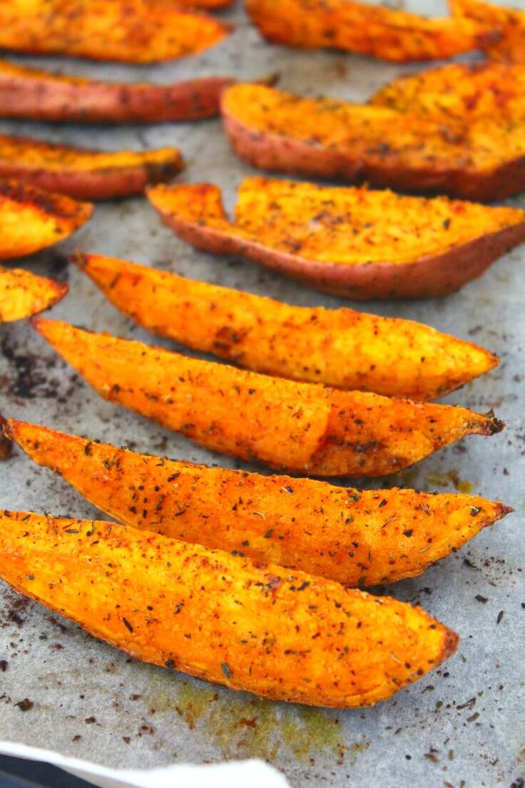 Spiced Herb Roasted Sweet Potato Wedges