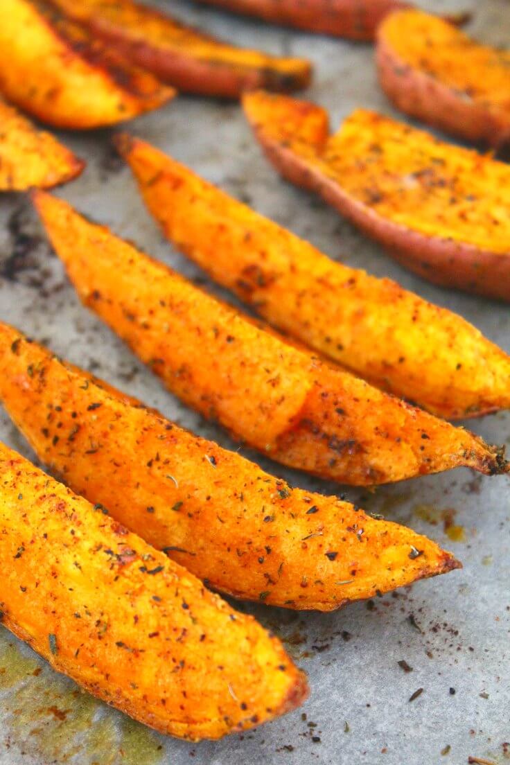 Spiced Herb Roasted Sweet Potato Wedges