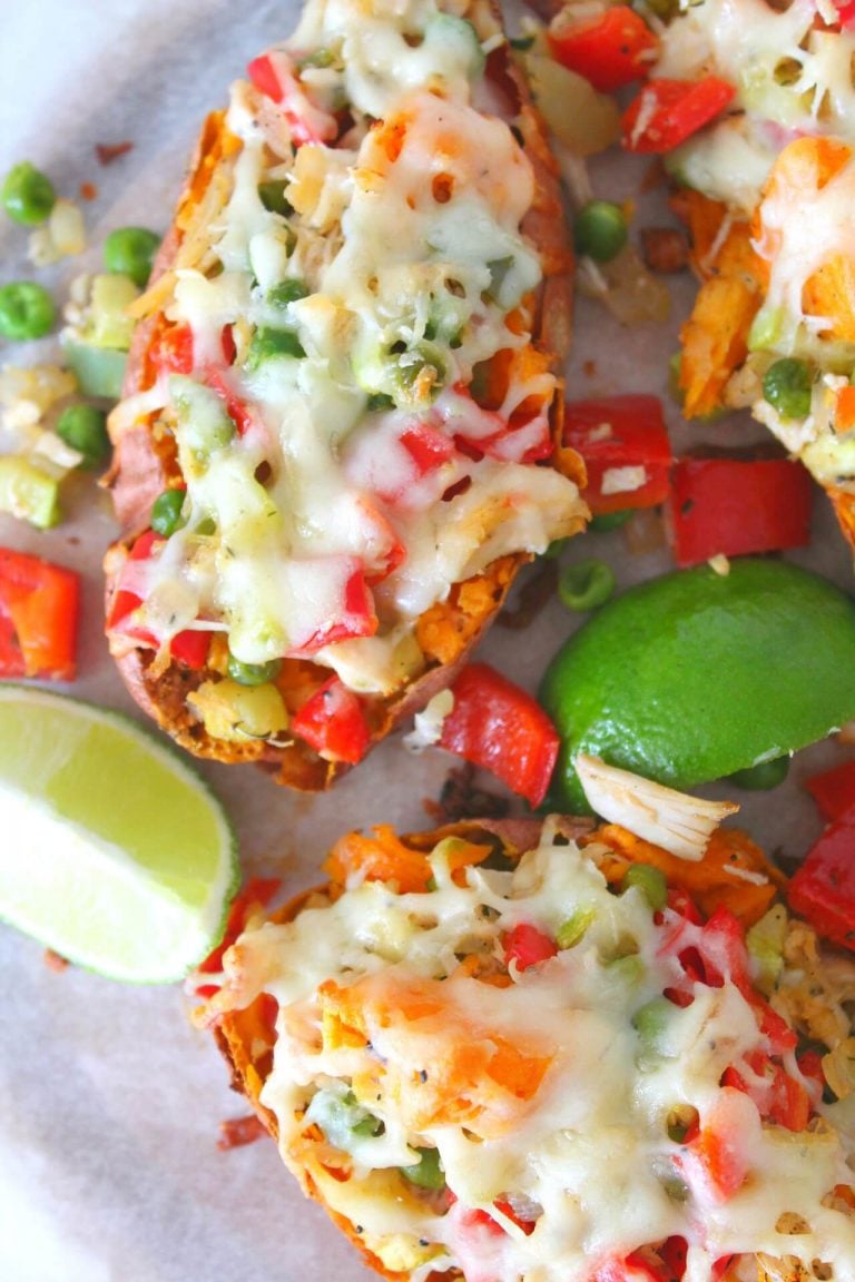 Twice Baked Chicken vegetables sweet potatoes