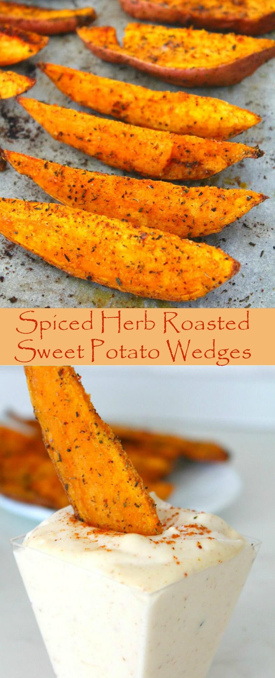 Spiced Herb Roasted Sweet Potato Wedges