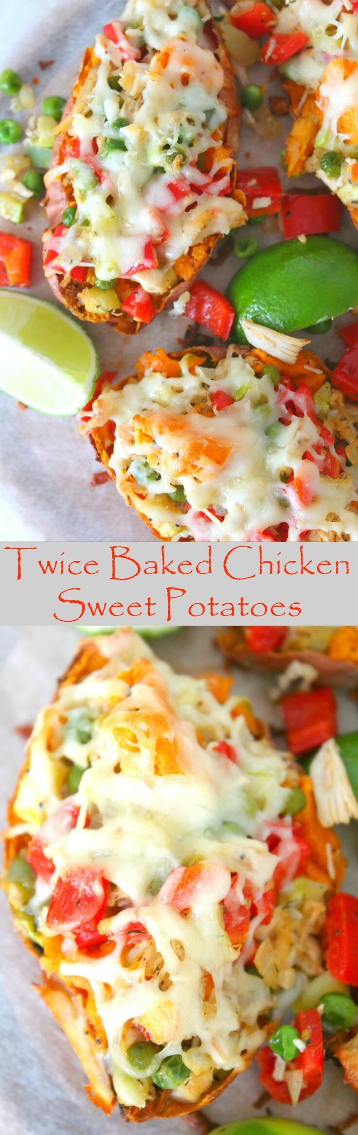 Twice Baked Chicken Sweet Potatoes