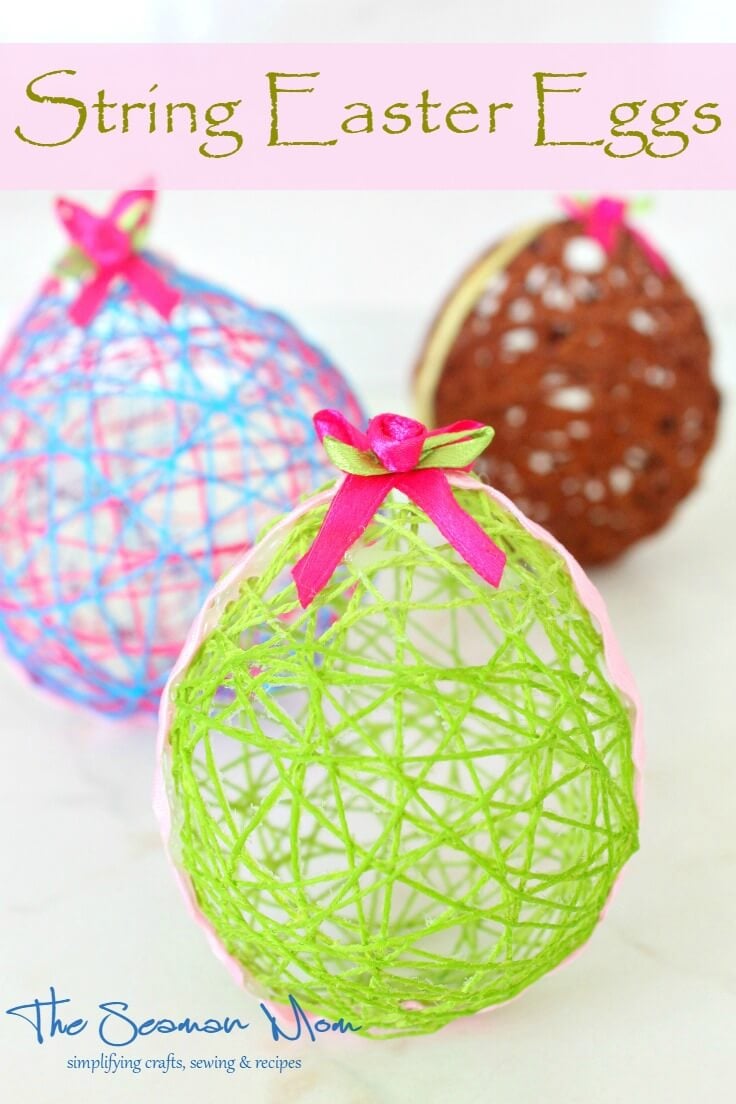 Put a fresh face on your Easter decor with these adorable and easy string Easter eggs! Perfect craft to make with kids!