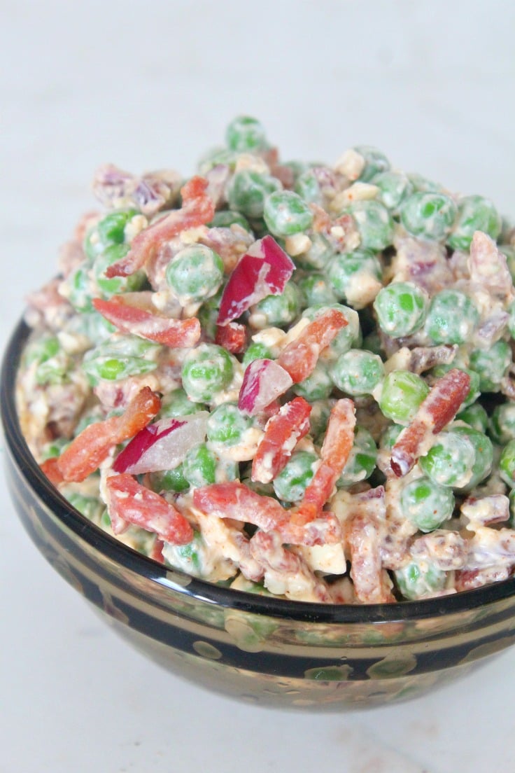 Bacon pea salad with feta cheese-image