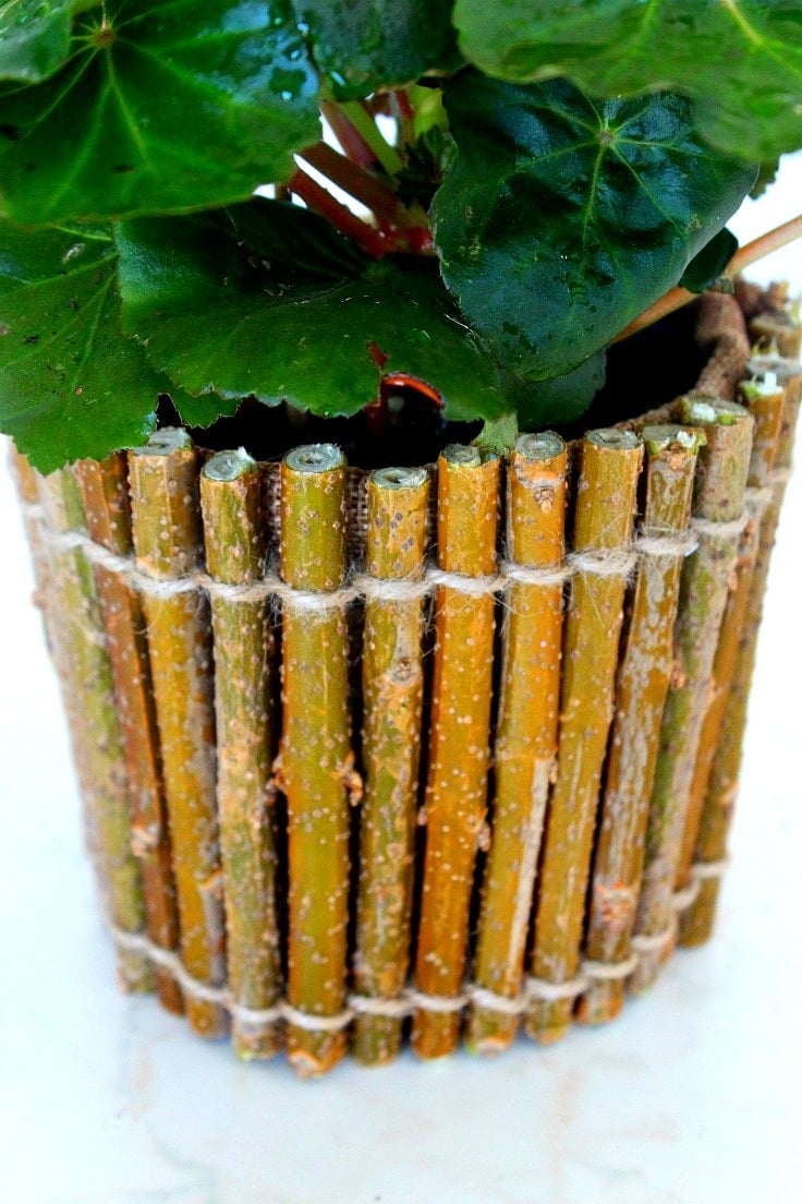 Rustic Flower Pot Affordable And Easy Made With Twigs And Twine