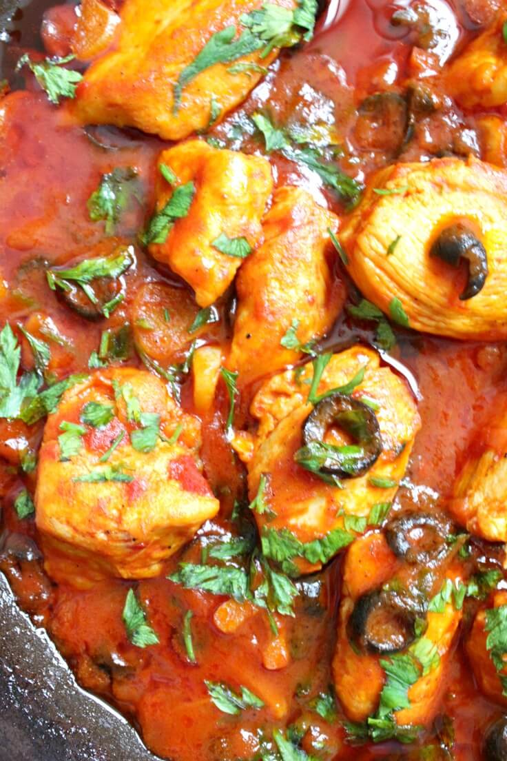 Chicken With Olives In Tomato Sauce