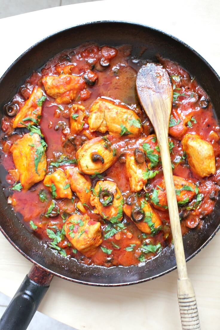 Chicken With Olives In Tomato Sauce