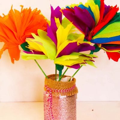 DIY crepe paper flowers on a budget