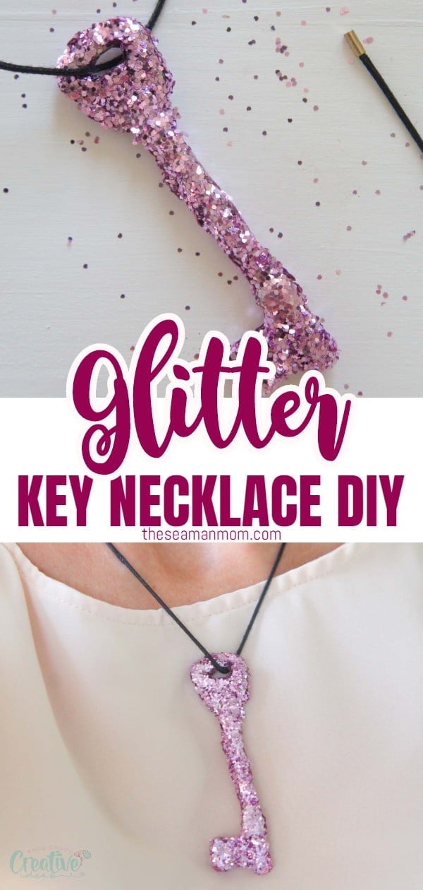Add some sparkle to your life with this super easy and cute glittery DIY necklace! You won't believe how easy peasy this is! via @petroneagu