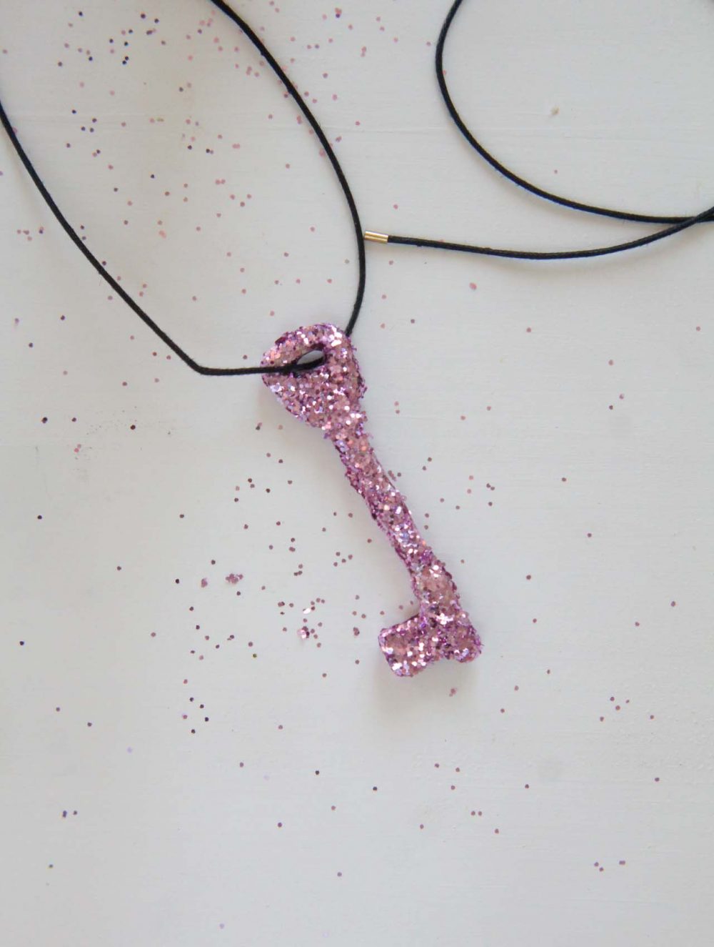 DIY Glitter Key Necklace