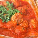 Baked meatballs with sauce