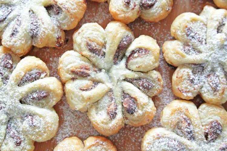Stunning Nutella Peanut Butter Puff Pastry Flowers