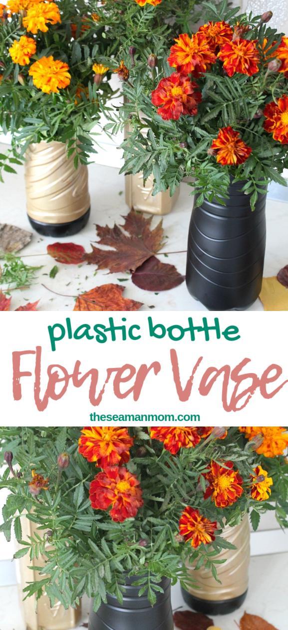 Plastic bottle flower vase