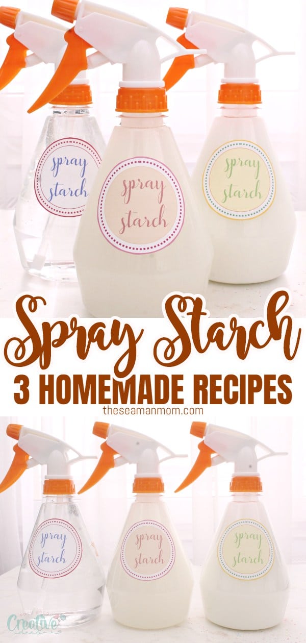 This DIY spray starch is a great help for ironing! Make it in a snap with just a couple of ingredients you probably already have in your pantry! via @petroneagu