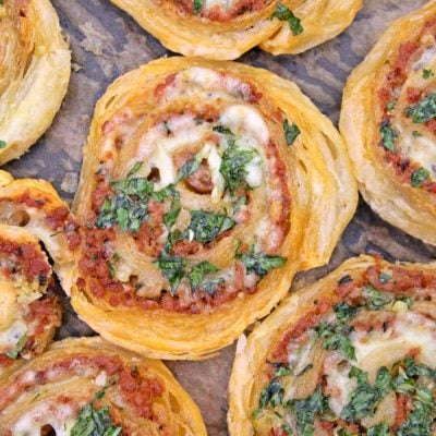 Garlicky & Cheesy Meat Pinwheels Recipe
