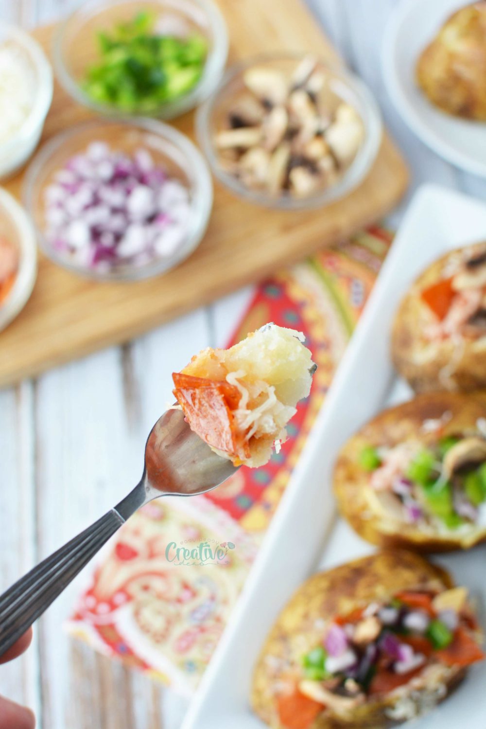 pepperoni stuffed potatoes