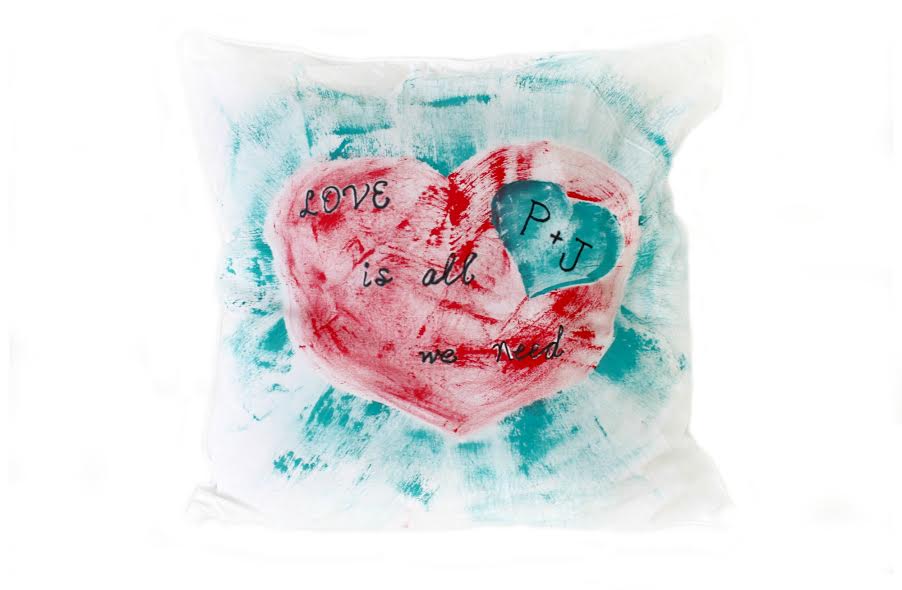 painted valentine pillow