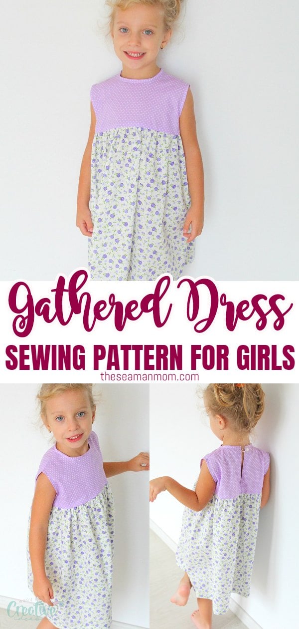 Make a simple but beautiful summer dress for a little girl with this easy to follow and free gathered dress sewing pattern for little girls. Simple dress pattern for beginners! via @petroneagu