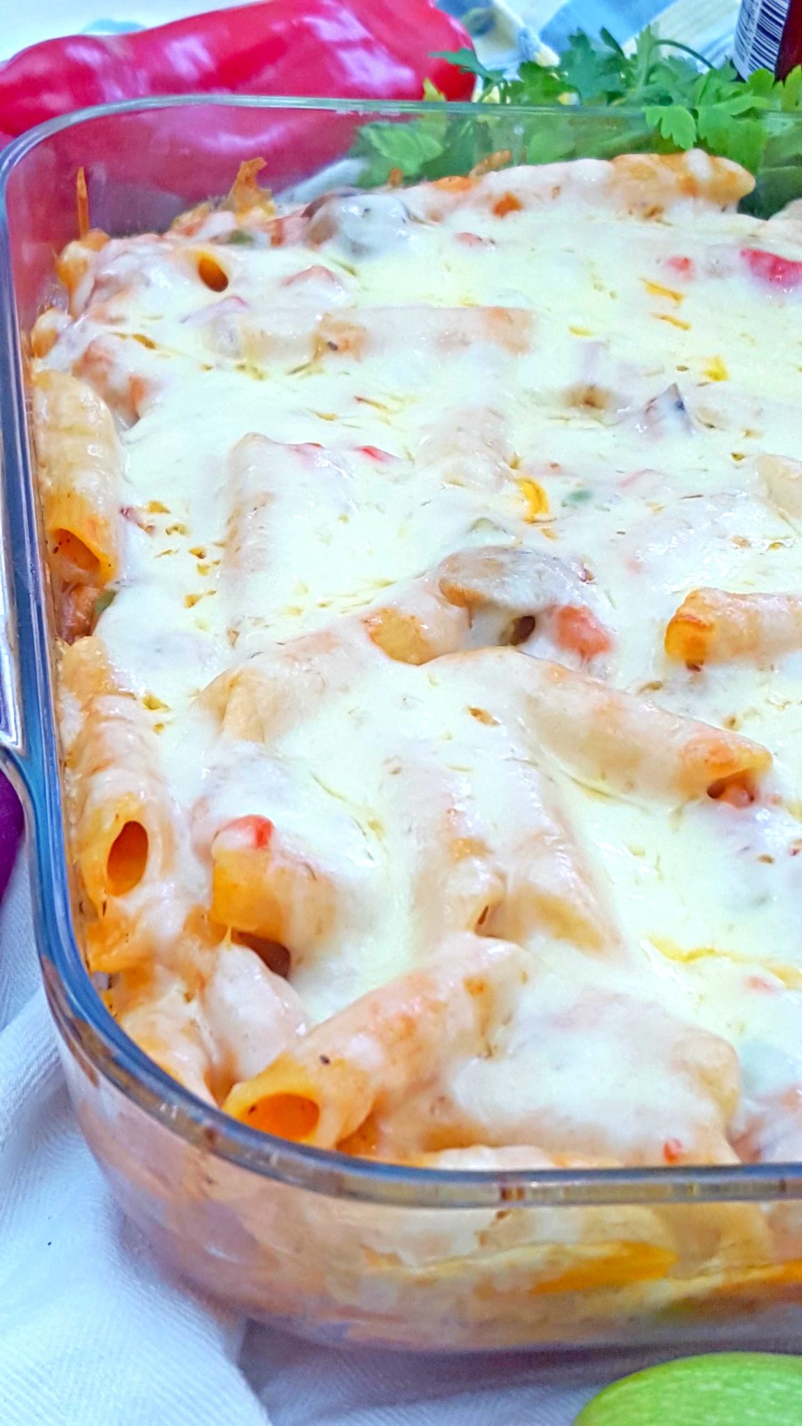 Creamy Baked Pasta With Ham & Veggie