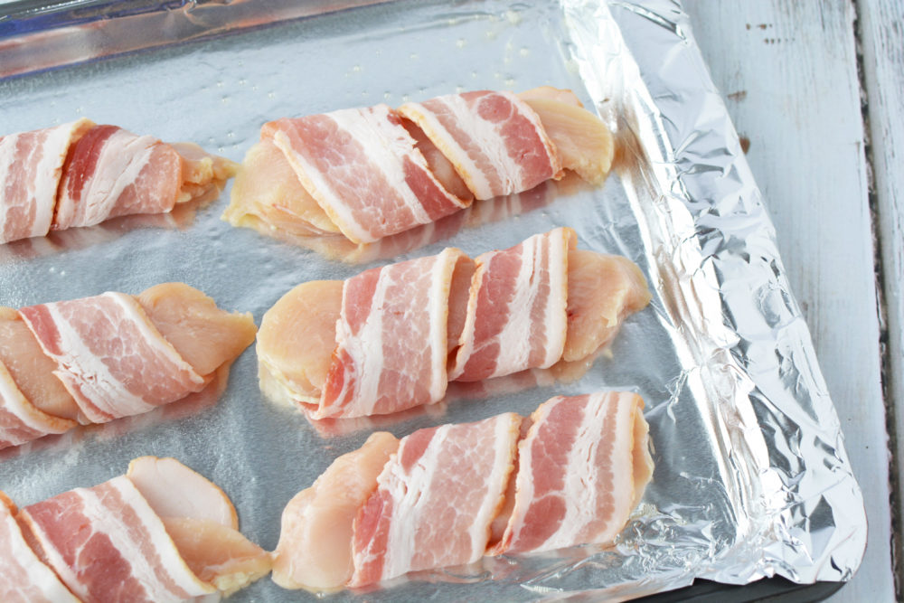 bacon wrapped chicken strips