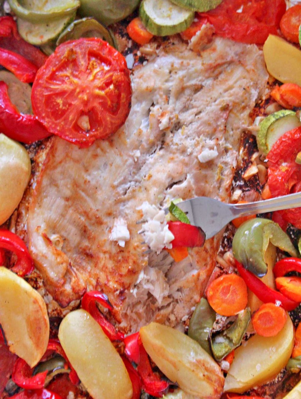 Baked Fish In Foil With Vegetables, Garlic & Lemon Juice