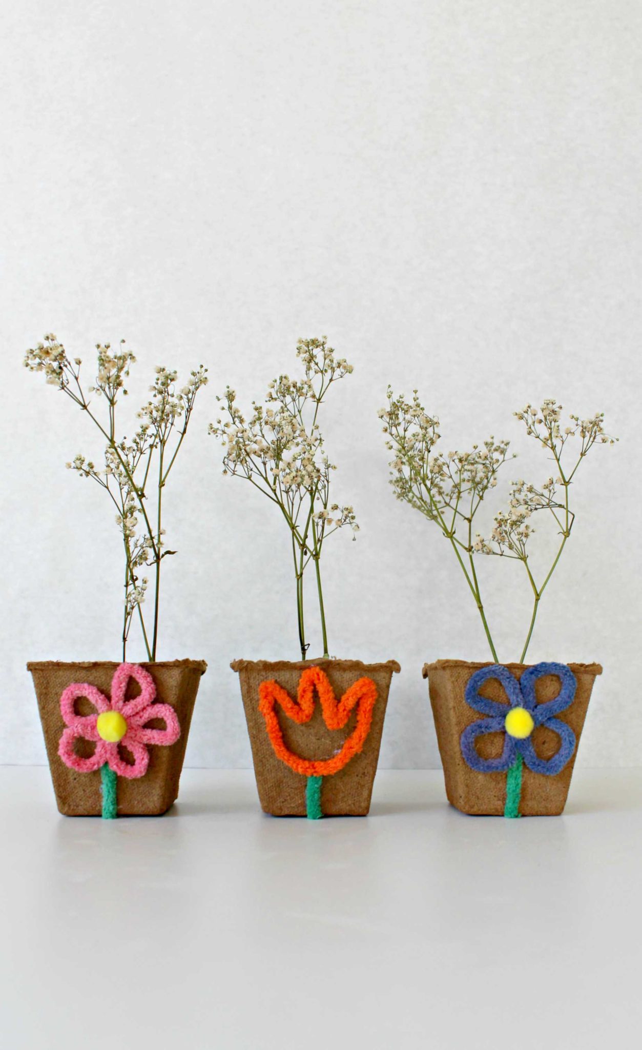 DIY Mini Flower Pots From Peat Planters