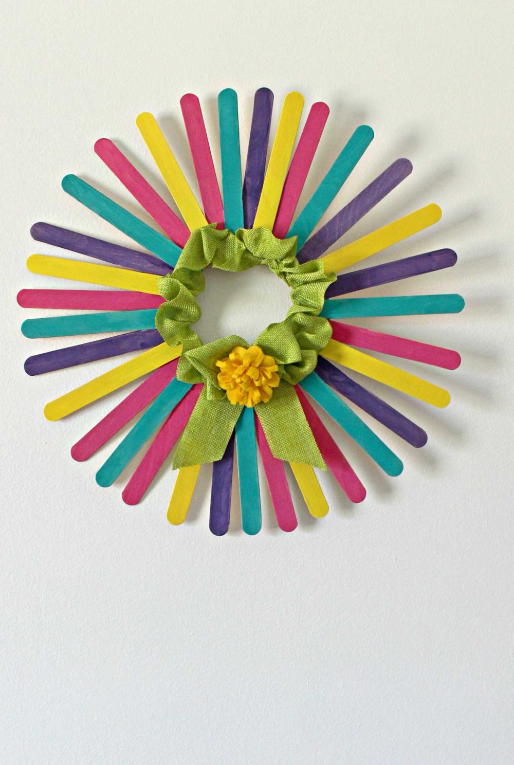 Easy Wreath Popsicle Stick Crafts for Kids - Color Me Crafty