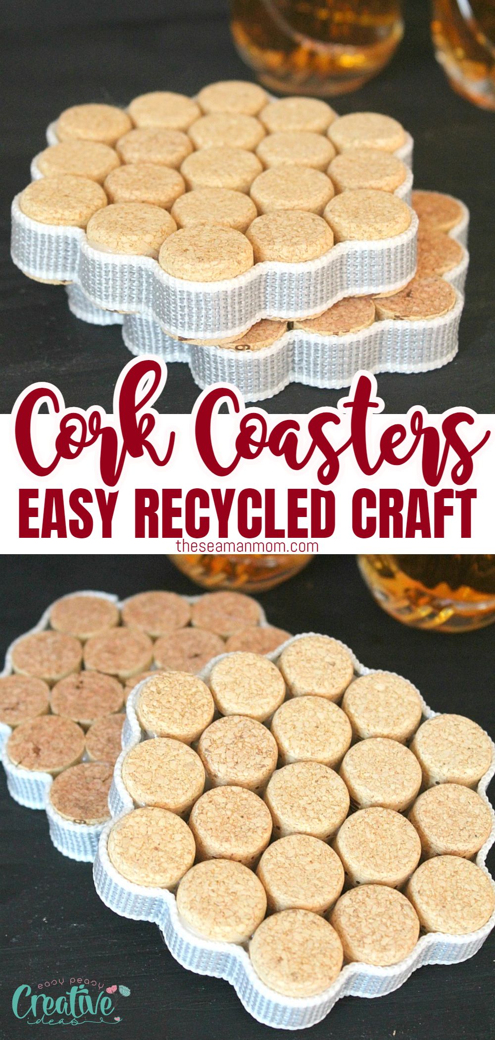 These cool DIY cork coasters are not only a super easy and fun way to show off your love for wine, but they also add a touch of rustic charm to your home décor! 
 via @petroneagu