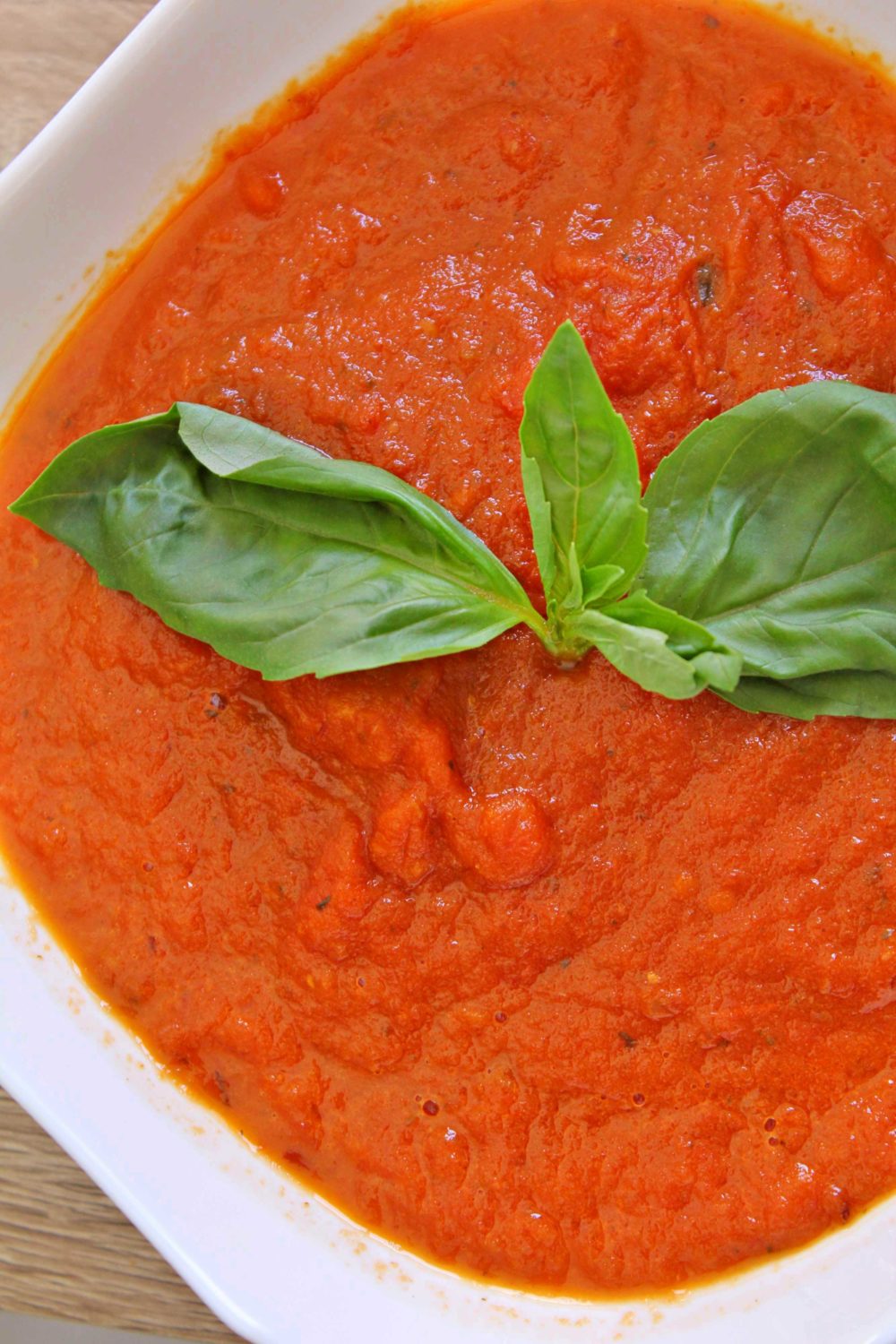 vegan tomato basil soup with fresh basil