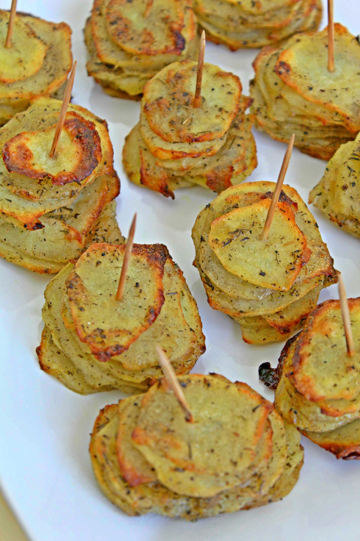 Potato Stacks Oven Baked Recipe With Parmesan, Garlic & Herbs