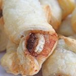 Breakfast croissant in puff pastry with banana cinnamon and coconut