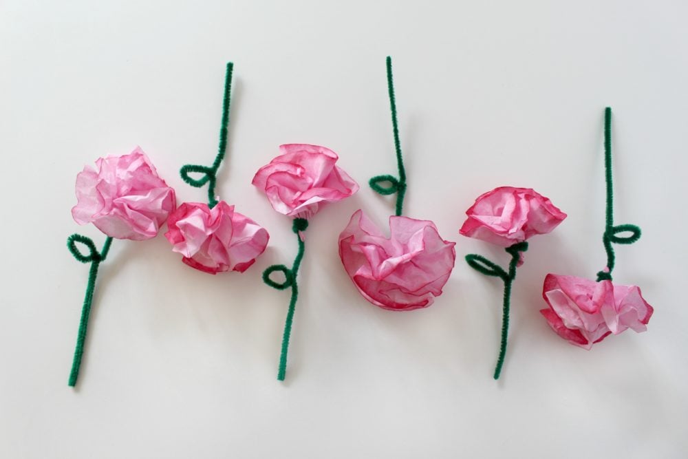 Easy Two-Step Coffee Filter Flowers for Spring Decorations