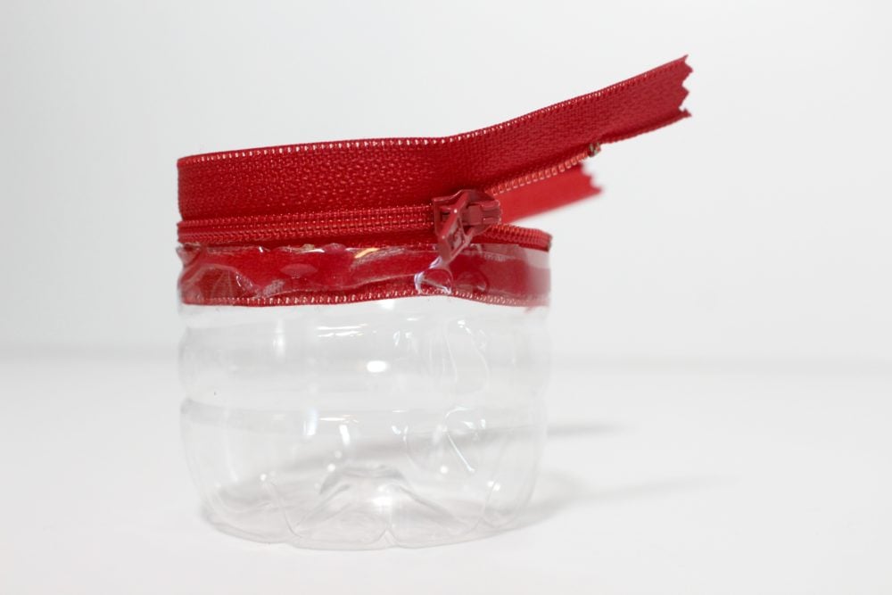 Step 2 to make a zippered snack container