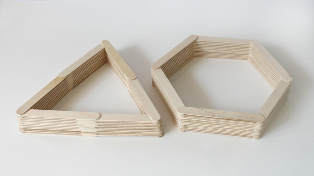 Stick Shelves Craft Easy And Fun Geometric Wall Decor Idea