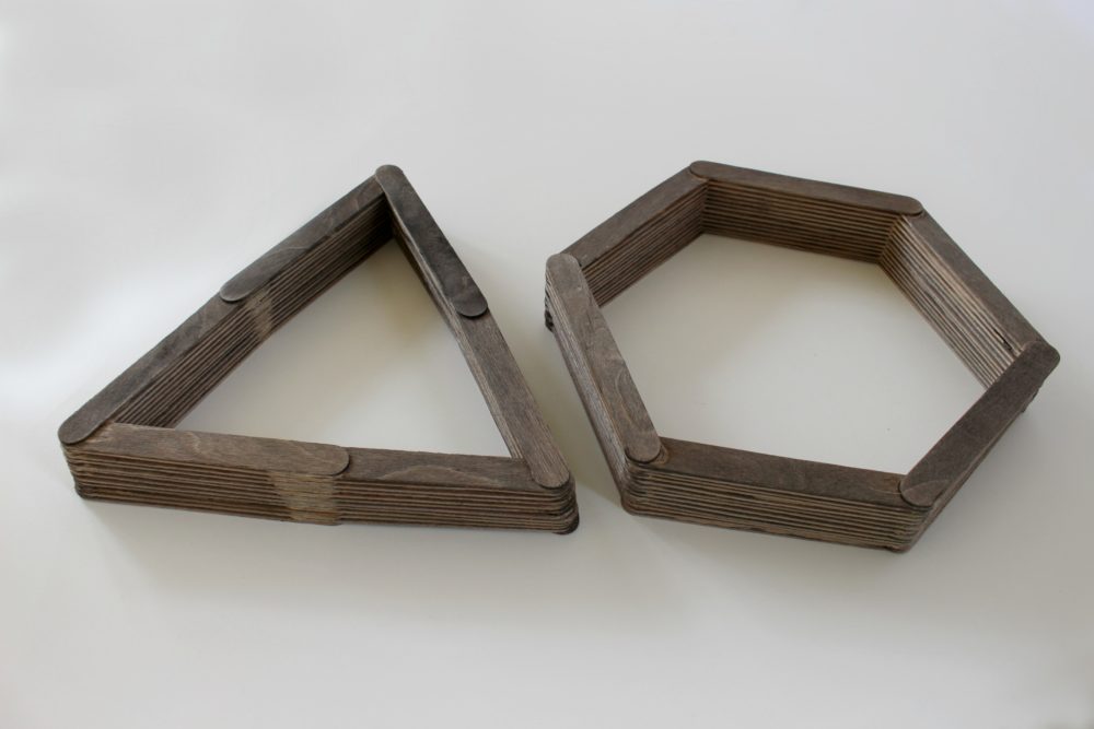 Stick Shelves Craft, Easy And Fun Geometric Wall Decor Idea