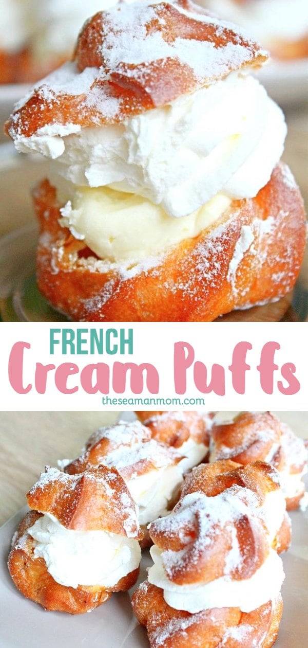 French Cream Puffs With Whipped Cream & Vanilla Filling