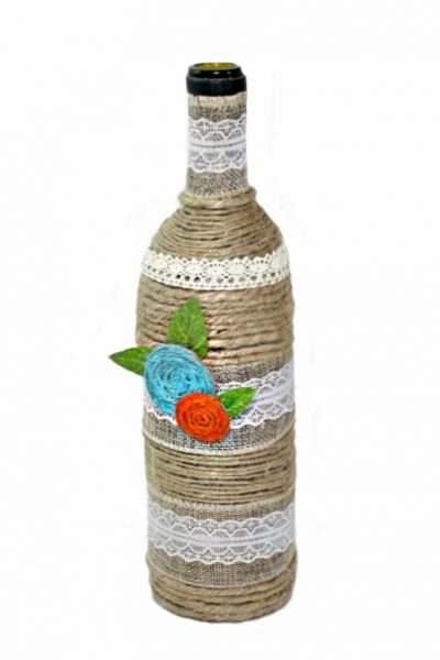 Bottle Art With Twine & Lace | Easy Peasy Creative Ideas