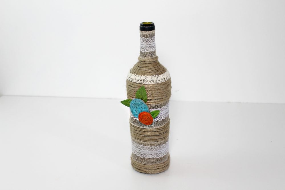 Decorated wine bottles