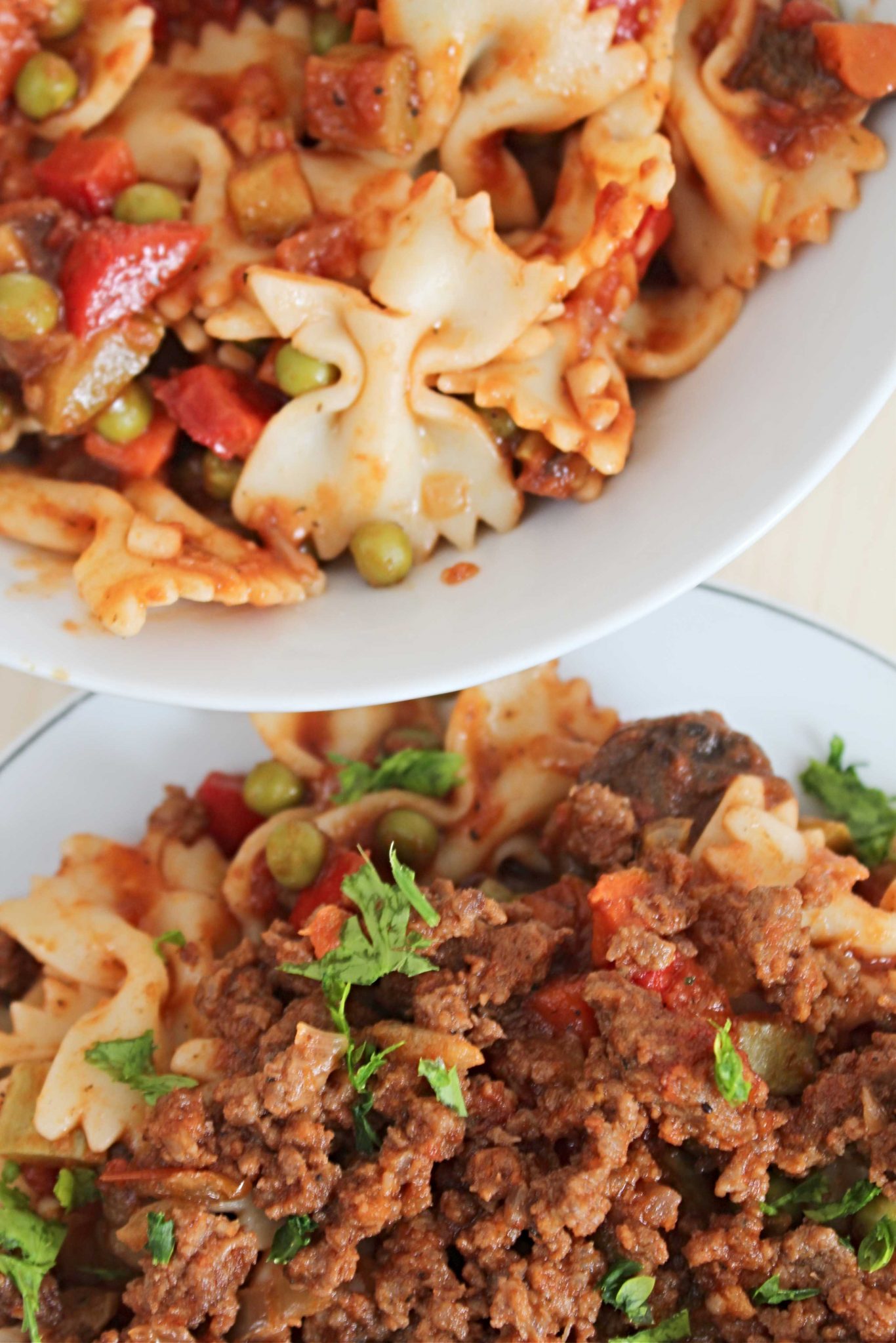 Beef Pasta With Ground Beef, Vegetables & farfalle Pasta
