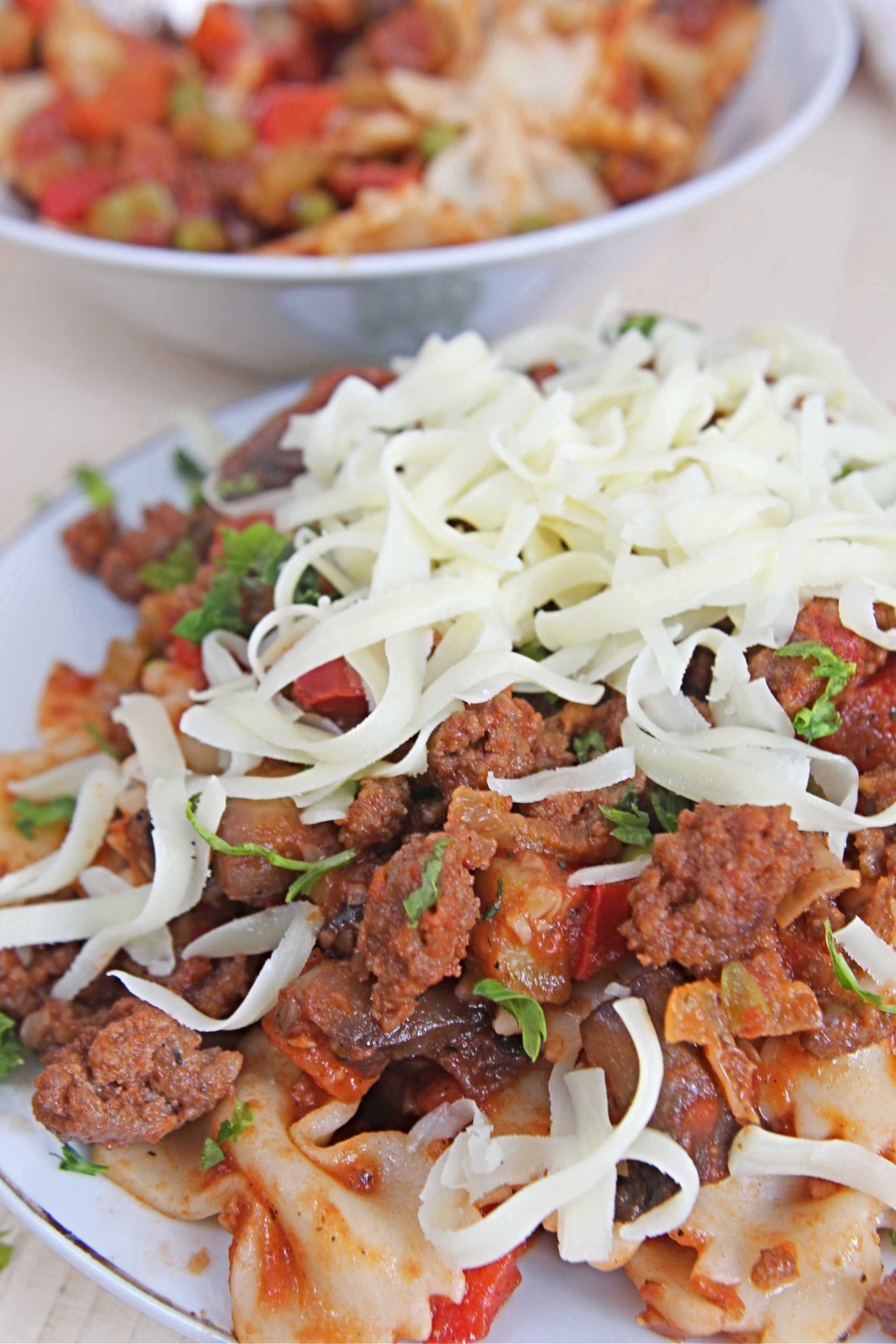 Beef Pasta With Ground Beef, Vegetables & farfalle Pasta