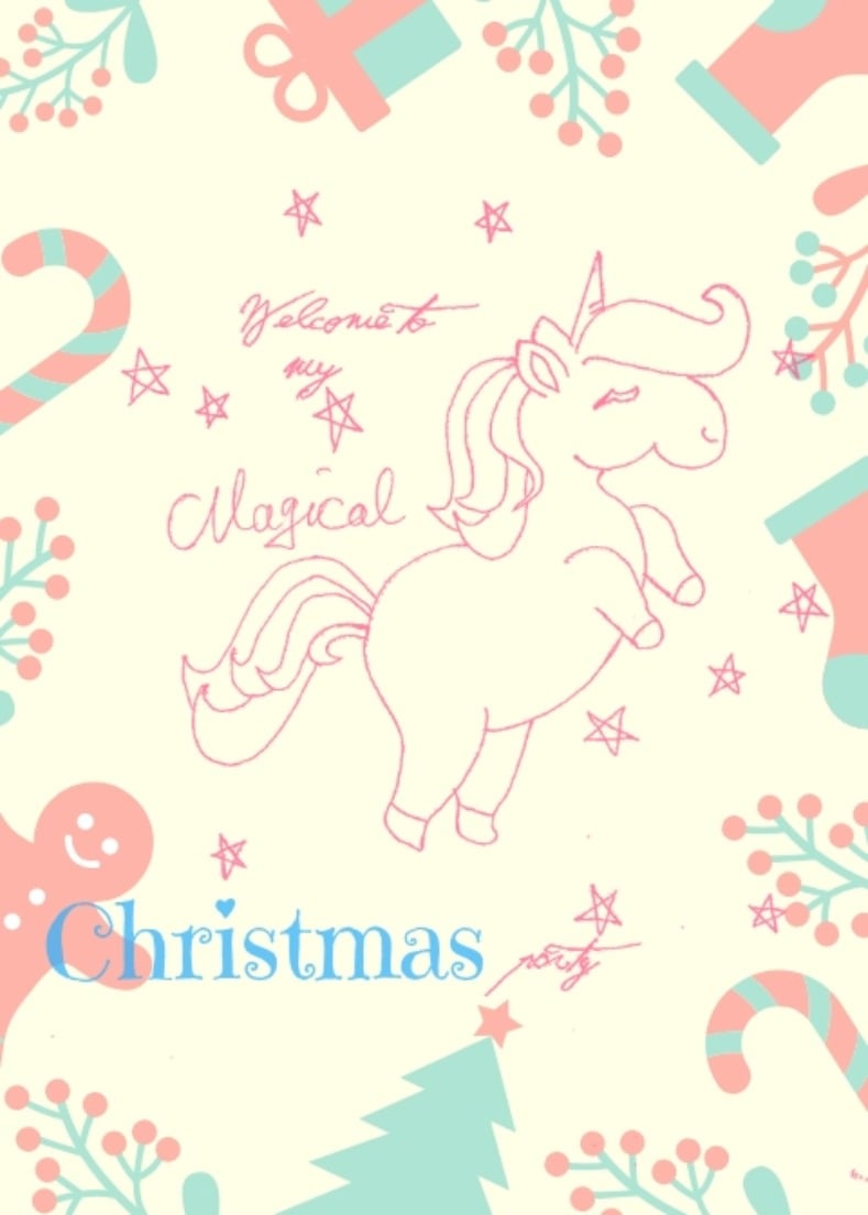 Unicorn printables in pink for a Christmas party