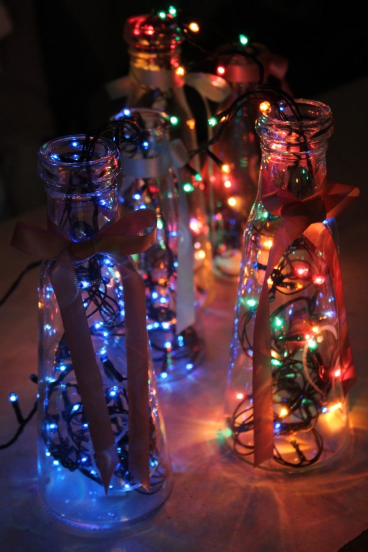 Bottle decoration deals with lights