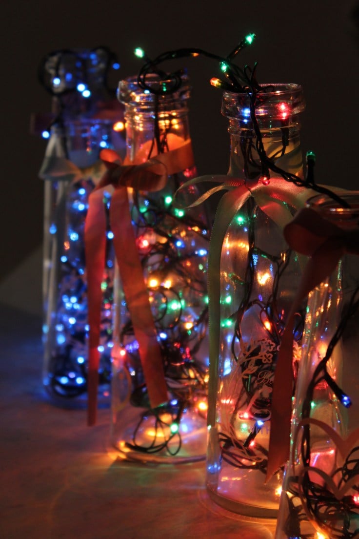 Christmas bottle lights