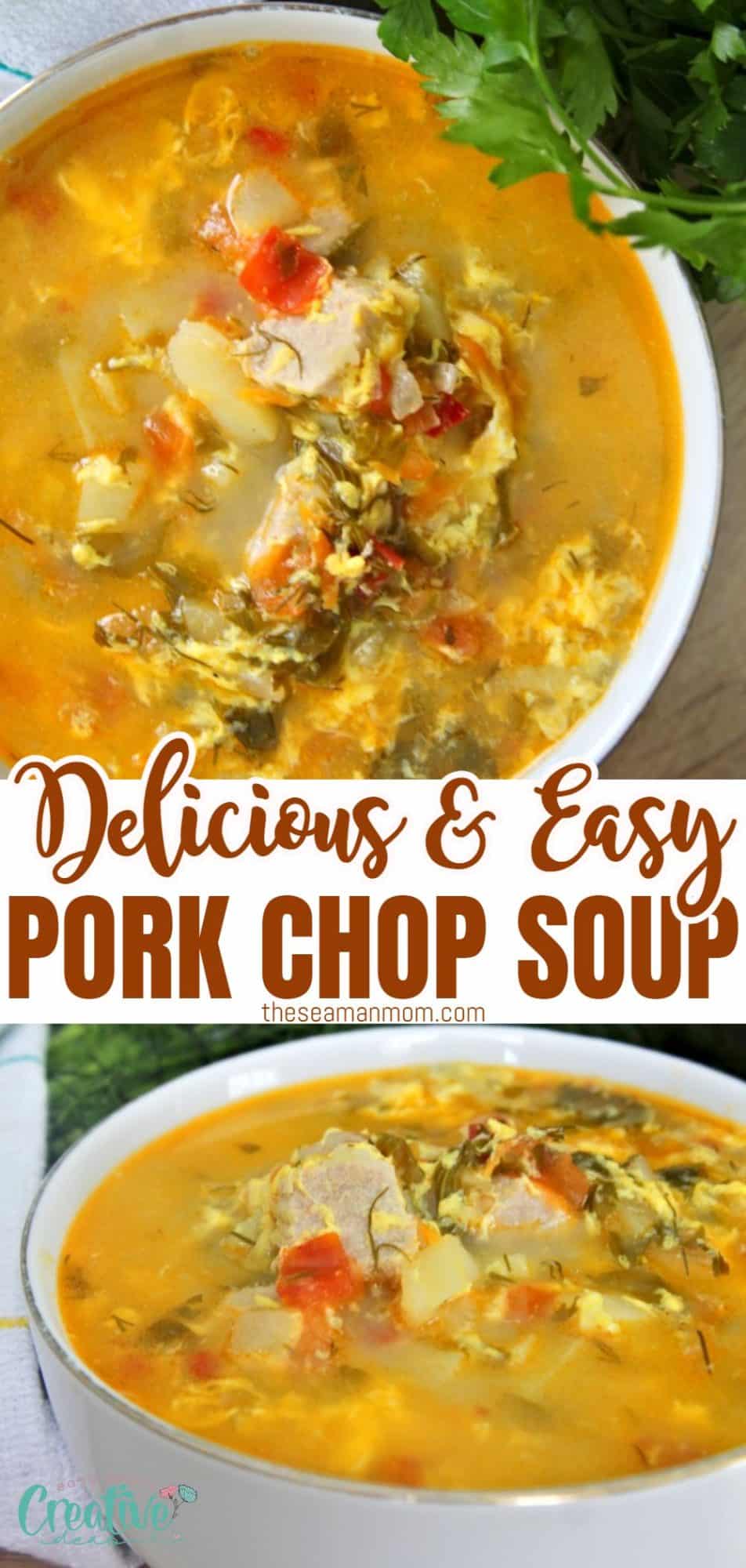 Pork chops soup with vegetables