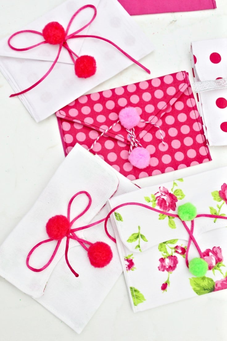 Fabric envelope pouches