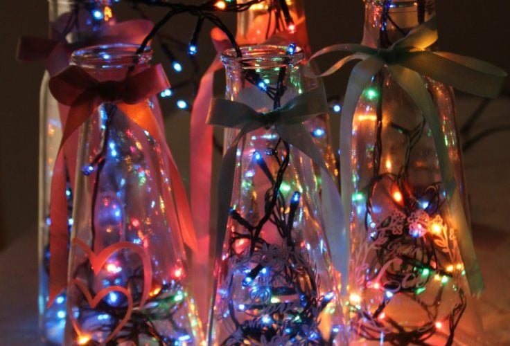Glass bottle lamp