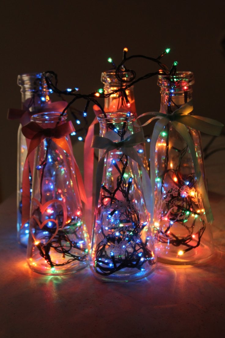 glass bottle light ideas